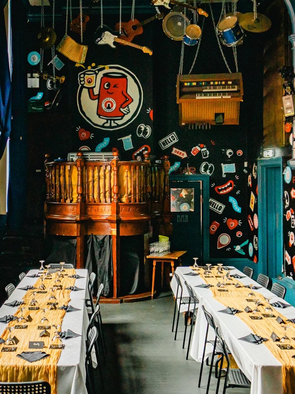 The angel micro brewery hidden chapel decorated for a weddinge